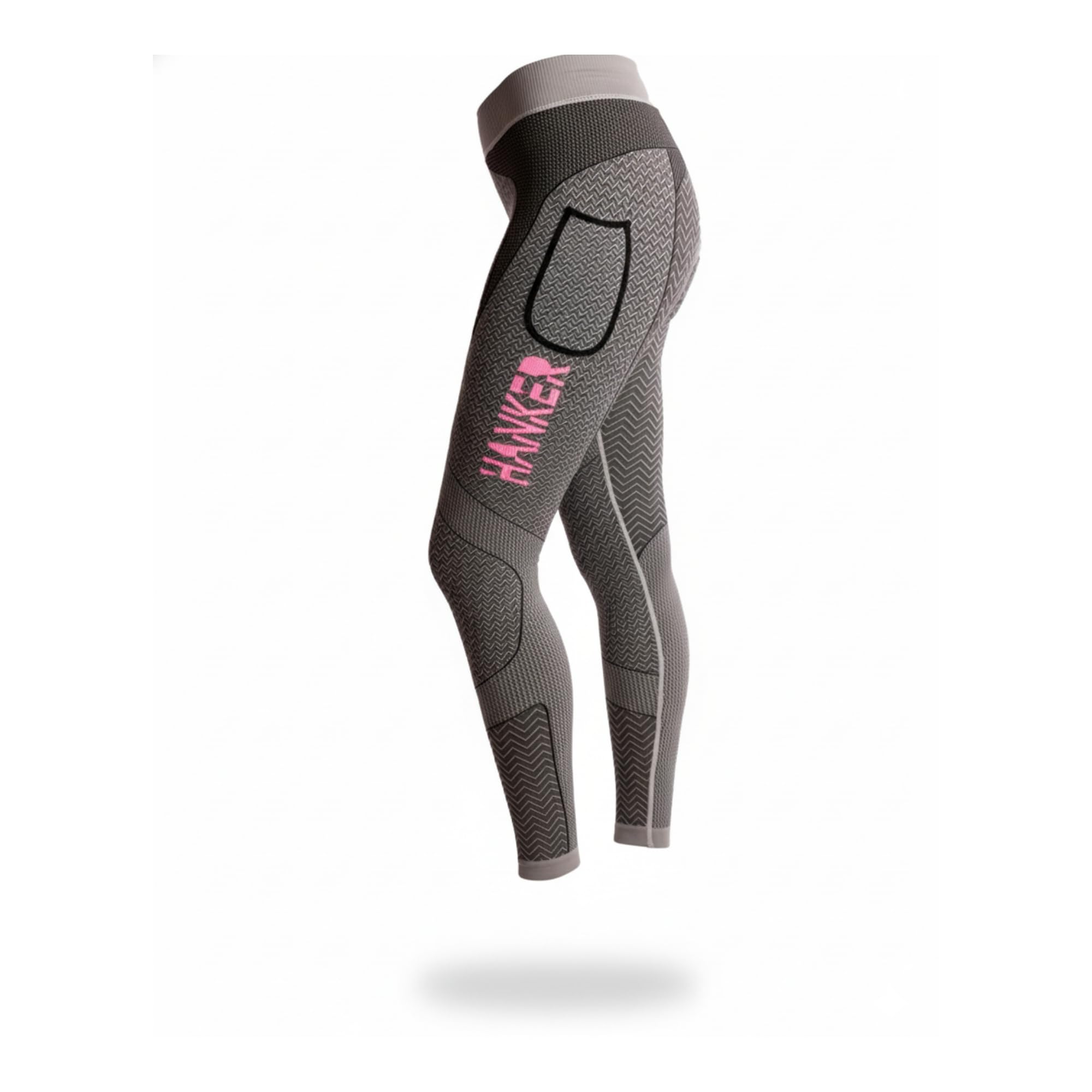 HANKER Damskie legginsy sportowe, długie legginsy kompresyjne z dużymi kieszeniami i materiałem termoregulacyjnym Soft-Air Plus