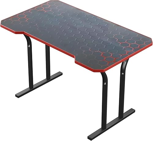 Turismo Racing Escritorio para juegos Decagon de 48 pulgadas con alfombrilla de mouse integrada gestión de cables y soporte resistente de doble