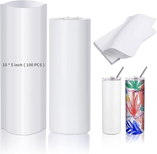 Miniatura 9 de PYD Life 50 PCS Sublimation Shrink Wrap Sleeve White Bags 11.8 x 7.7 Inch for 40 OZ Tumbler with Handle,Large Capacity Sublimation Water Bottles