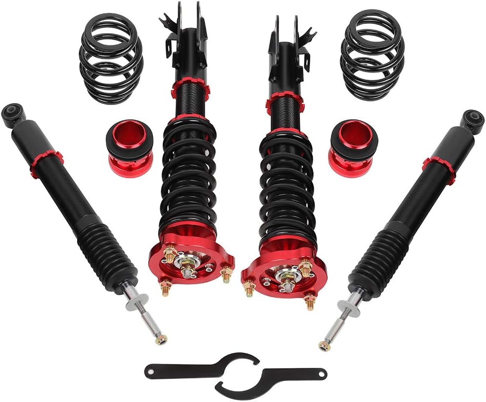 Adjustable Height Coilovers Struts Front And Rear Fit for 2006-2011 for Honda Civic FG1/FG2 North America Only Coil Spring Over Shock (Set of 4) - Red