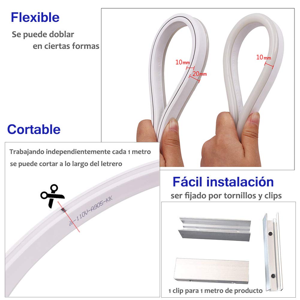 XUNATA 7m Flexible RGB LED Neon light + Control Remoto de 24 teclas, Resistente al Agua 220V 5050 Tiras de LED, Impermeable Líneas de Cables Luminoso Exterior Decoración