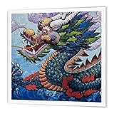 3dRose ht_209339_3 USA, California, San Francisco, Dragon Mural Iron on Heat Transfer Paper for White Material, 10 by 10'