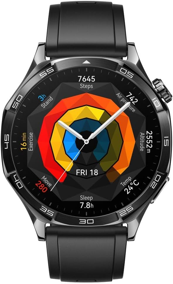 HUAWEI Watch GT 5 46mm Smartwatch, up to 14 Days Battery Life, All New Running and Cycling Sports Smart Watch, Sharp Edged Design, Health Tracking, Compatible with iOS and Android, (Black
