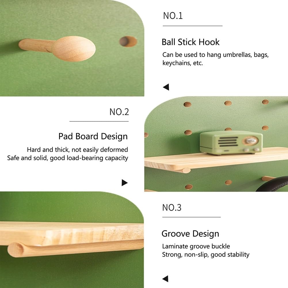 Pegboard-Wandhalterung, Pegboard-Panel-Kit zur Garagenaufbewahrung, DIY-Aufbewahrungsdisplay zum Aufhängen im Home-Office, (Farbe: Grün, Größe: 40 x 80 cm)