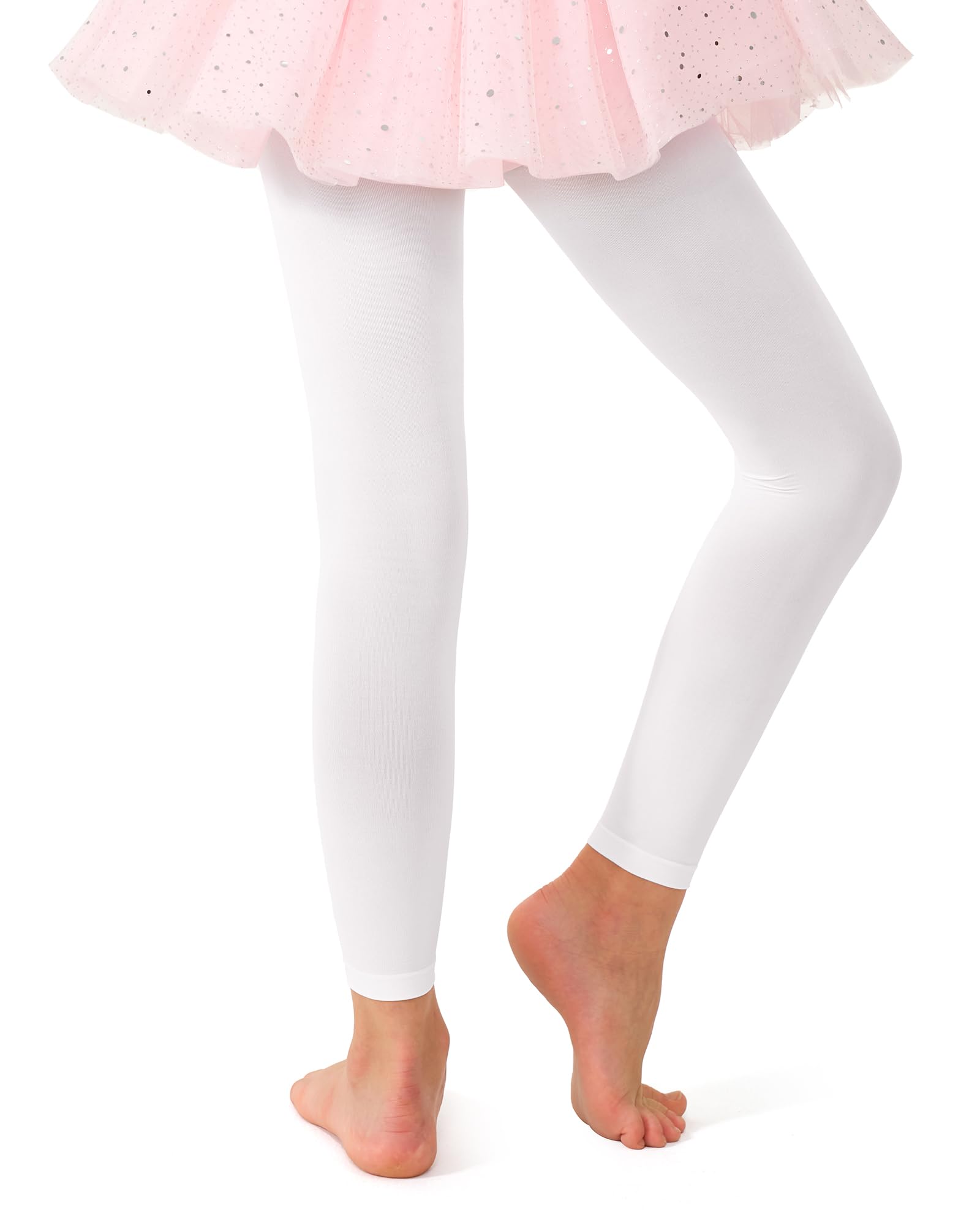 Stelle Mallas de ballet sin pies para niñas de 2 a 15 años | Cintura alta, elástica, cobertura opaca, medias suaves, medias para adolescentes y jóvenes, bailarina, gimnasia, actuación