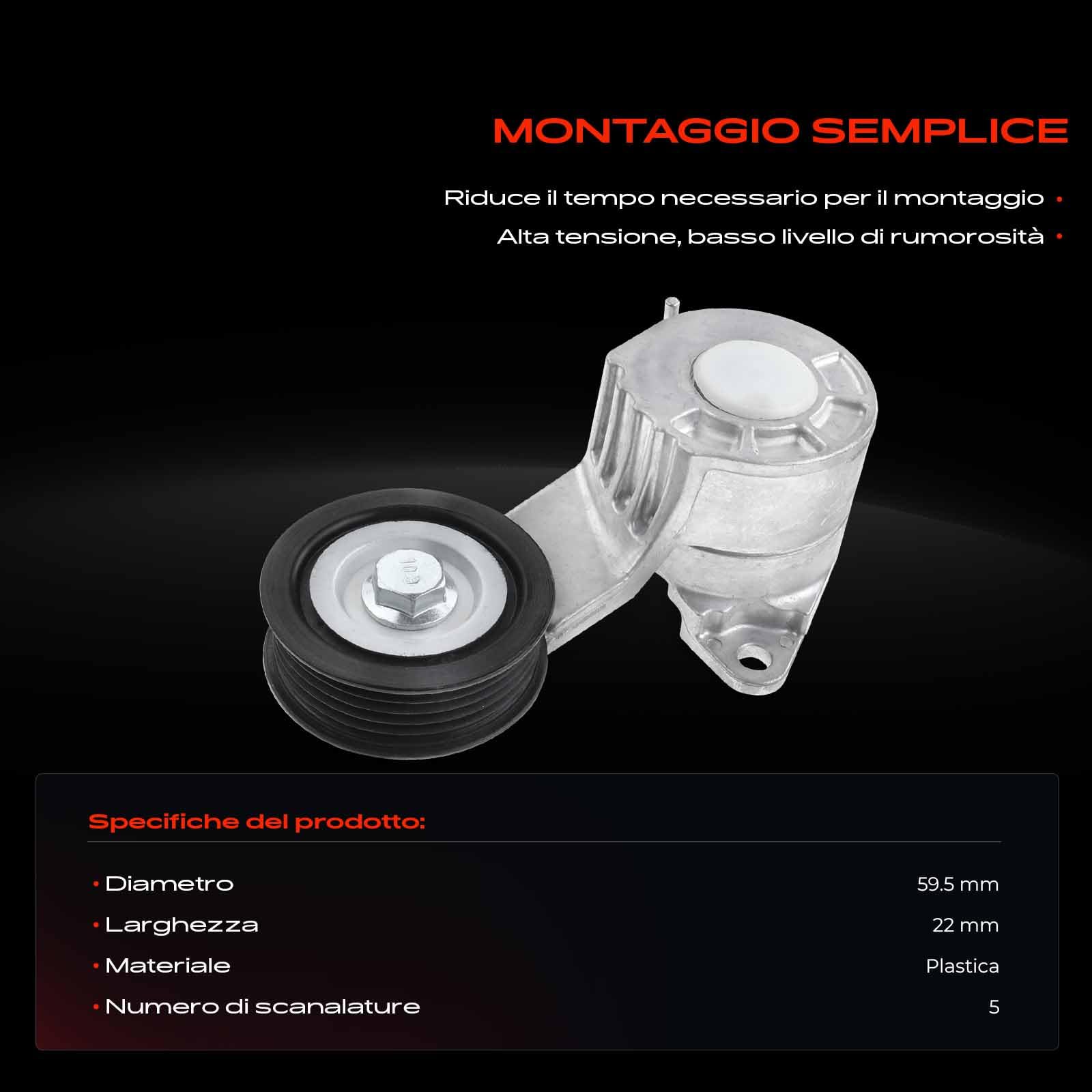 Frankberg Puleggia Guida a Rulli Compatibile con IQ J1 1.33 2009-2015 Replace# 1662047020