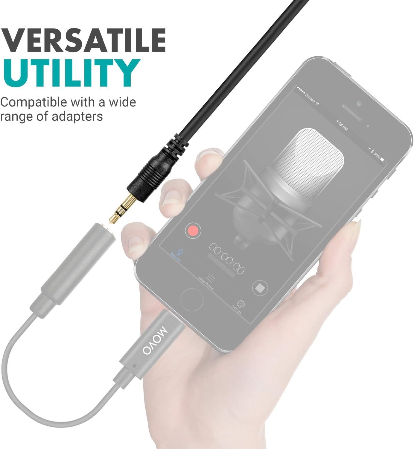 MOSWAG 3.28FT/1Meter 3.5mm Extension Cable Male To Female Stereo Audio - View #12