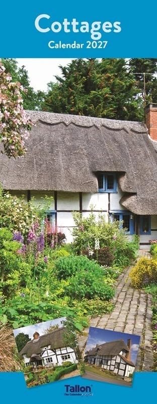 2027 Super Slim Month to View Spiral Bound Hanging Wall Calendar Home Office (Cottages) โ image 1