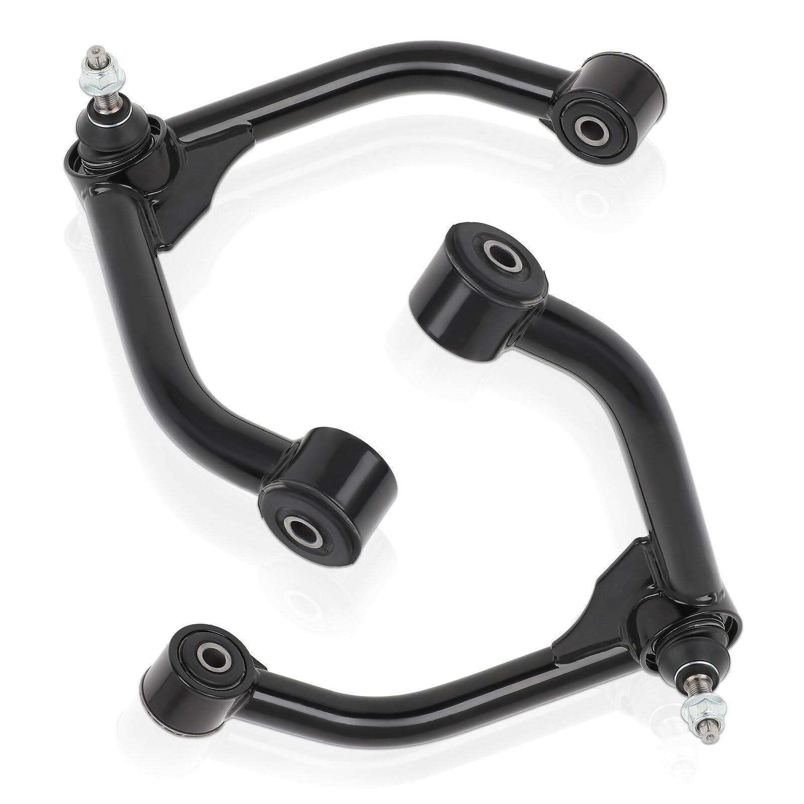 SCITOO (ペア) 2-4インチ フロントアッパーコントロールアーム 調節可能なサスペンションキット 2006-2022 RAM 1500 4WD用 2個 チューブラーブラックアーム アライメントリフト 2~4インチ