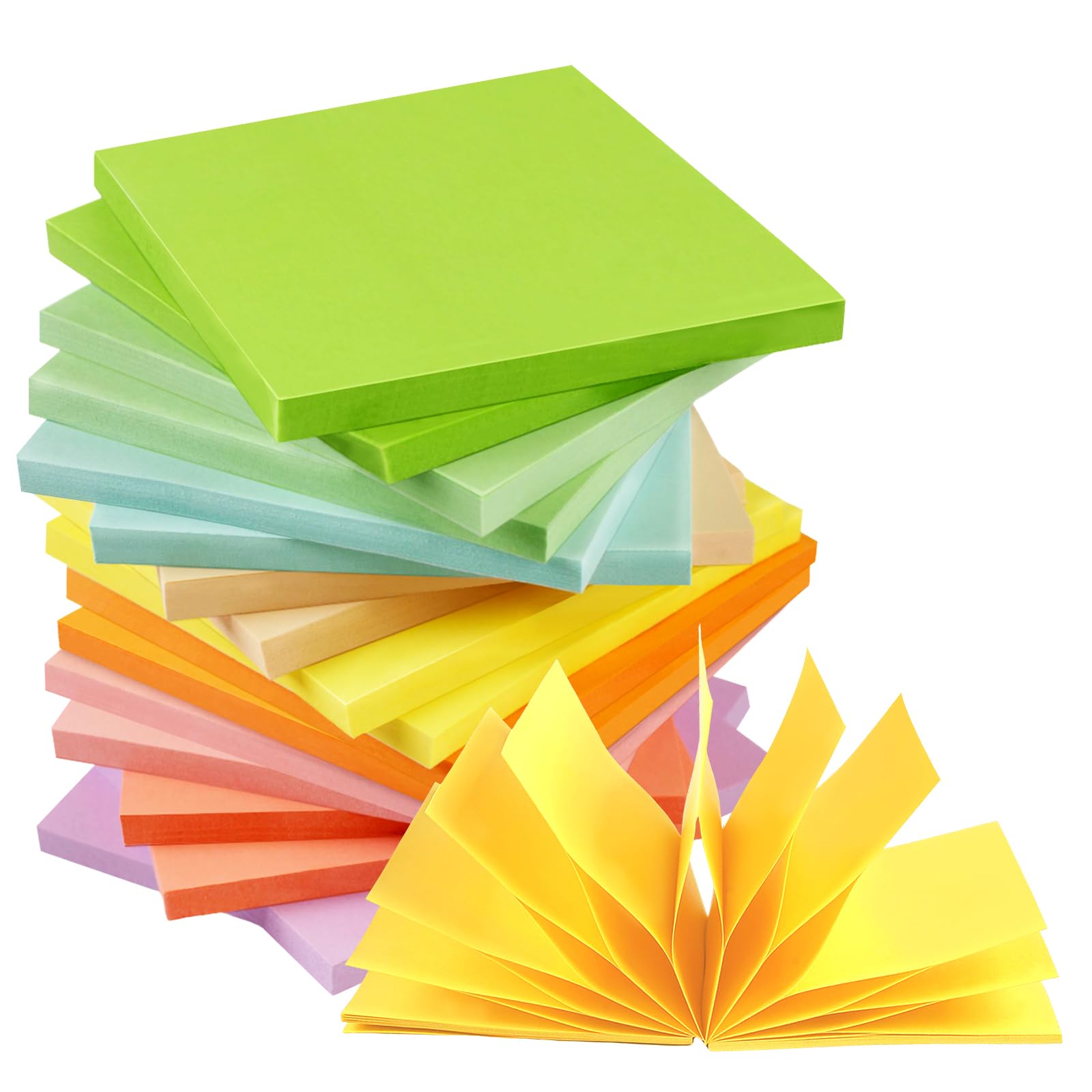 18 Pack Pop Up Sticky Notes, 3x3 inch Colorful Pop-up Sticky Notes, Brightly Colored Sticky Notes for Home, Office, School, Etc