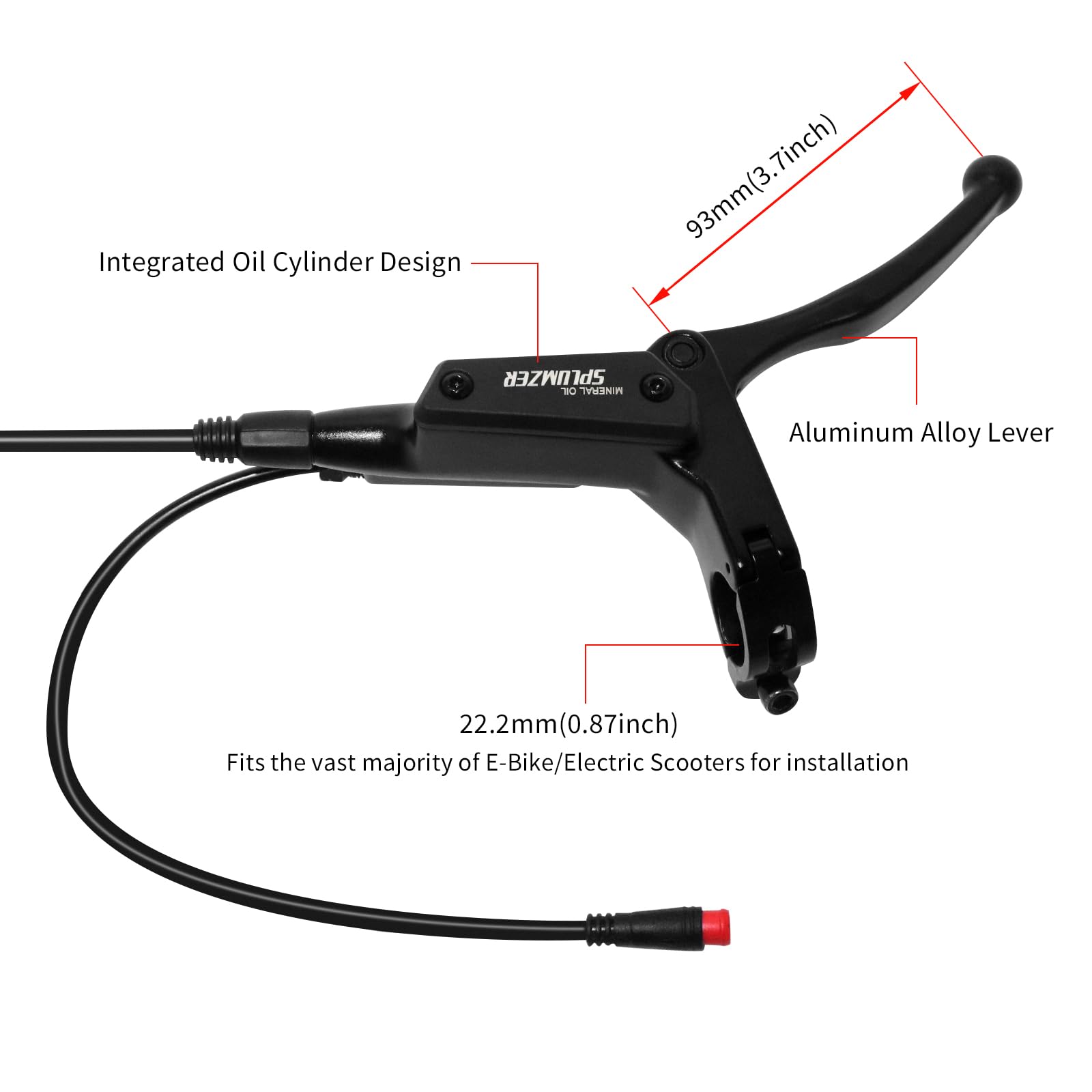 ZTZ Set di Freni Idraulici per eBike a 4 Pistoni, Freni a Disco Idraulici a 2 Pin per E-Bike, Kit di Freni Idraulici Pre-bilanciati con Adattatore di Montaggio, Ideale per eBike e Scooter Elettrici