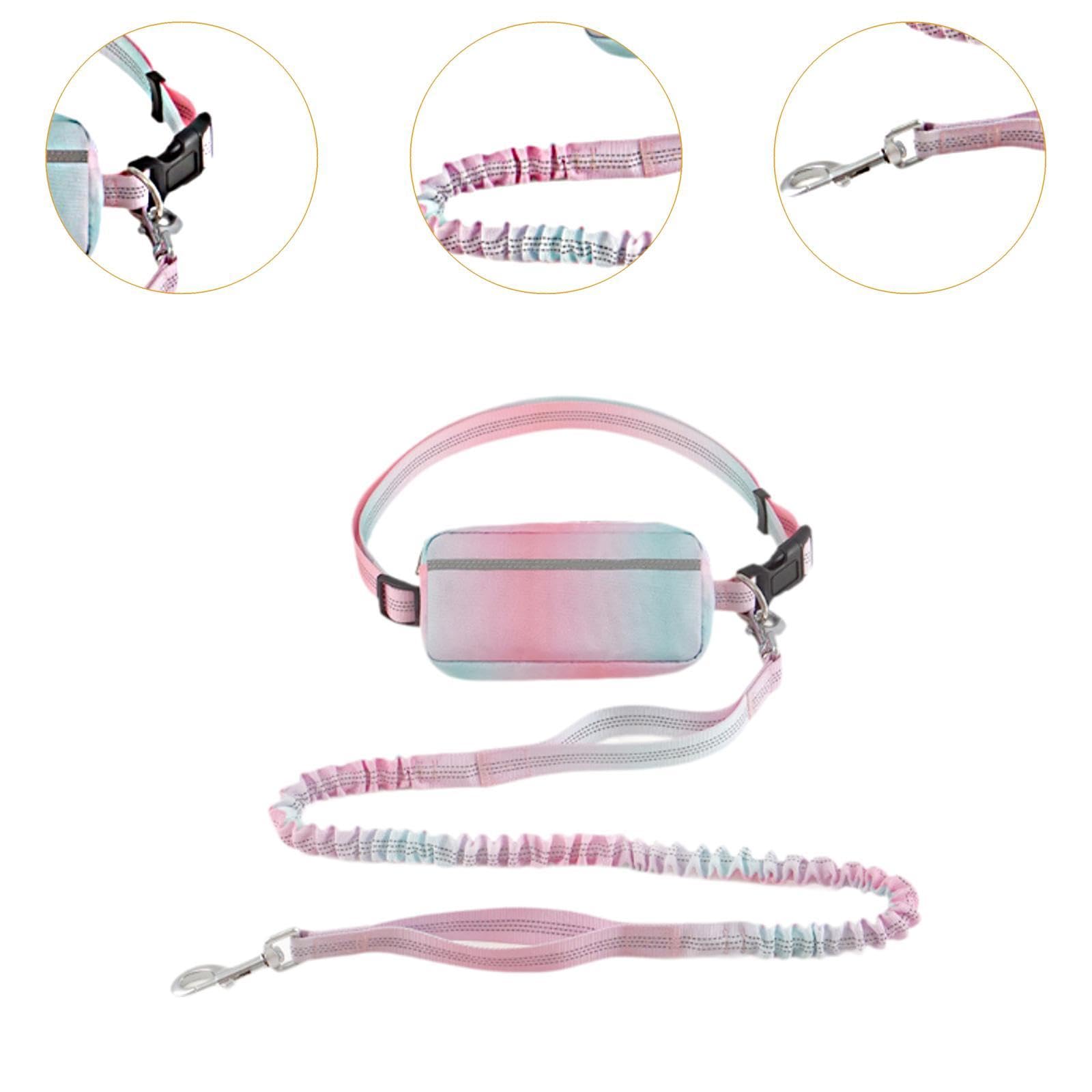 Laisse pour Chien avec système Mains Libres, 120-180 cm, pour activités de Plein air, Rose