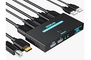 2 Computers 1 Monitor HDMI Switch with 2 USB Ports, Resolution up...