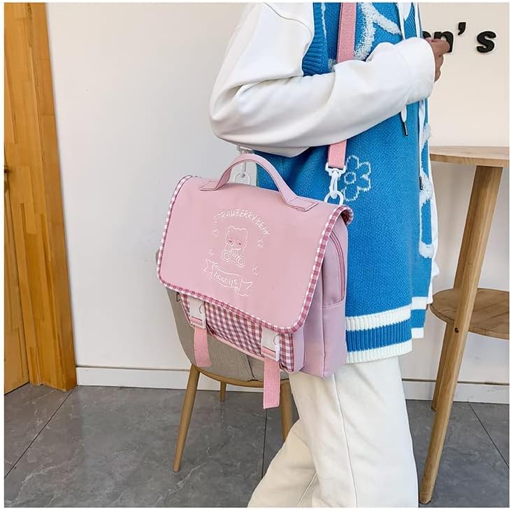 Miniatura 4 de Mochila japonesa Kawaii con orejas de conejito con lindo manga para niña, mochila escolar para libros, bolsa para estudiantes adolescentes JK,