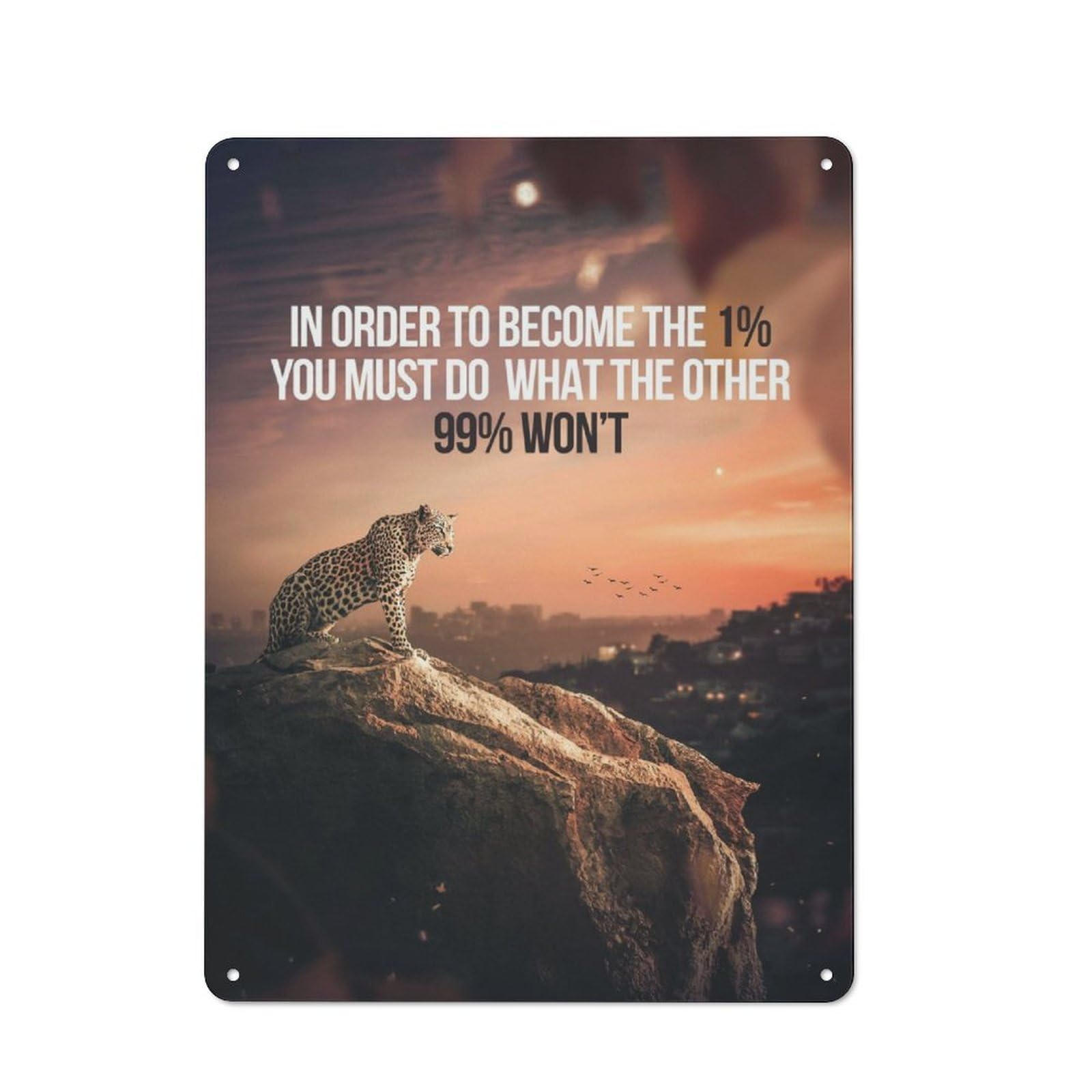 Junmoney Cheetah Motivation Tin Wall Plaque 40X30cm With For Living Room Or Hallway, A Decorative Christmas Gift For Hallway Decor Fans