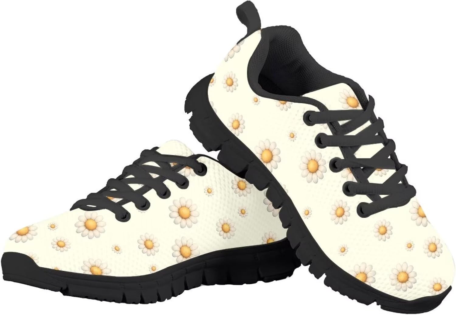 Funnydude Cute Print Girls Tennis Shoes Lightweight Breathable Sneakers Lace up Walking Shoes for School
