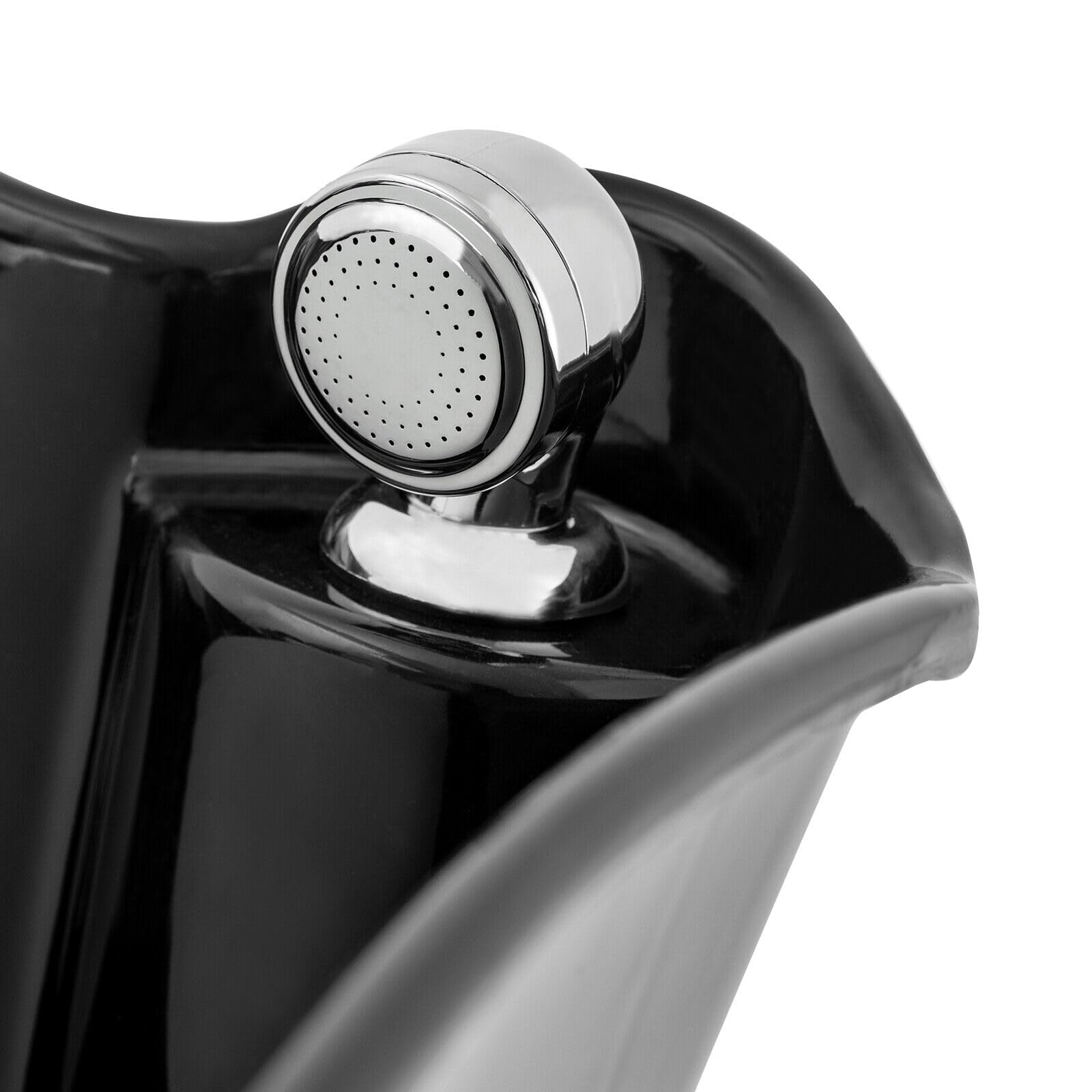 Mobil Waschplatz Haarwaschbecken mit Pump, Friseur-Waschbecken Rückwärtswaschbecken, Höhenverstellbar Kopfwaschbecken Schwarz Kopfwaschbecken für Friseure Outdoor Schönheitssalons
