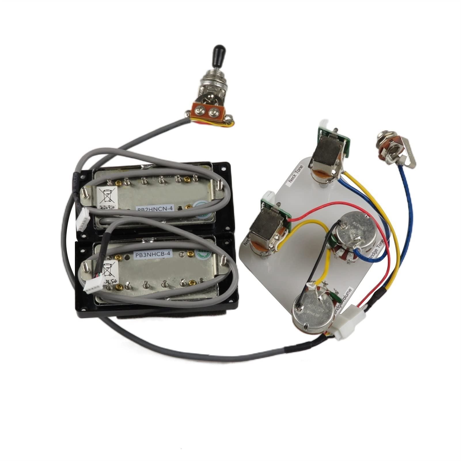 Pastillas Doble Bobina Alnico 5 Pastillas De Humbucker Probucker Push/Pull Cableado Arneses Pickups De Guitarra Eléctrica para Gibson Epiphone Humbucker Set (Color : Chrome BK Frame)
