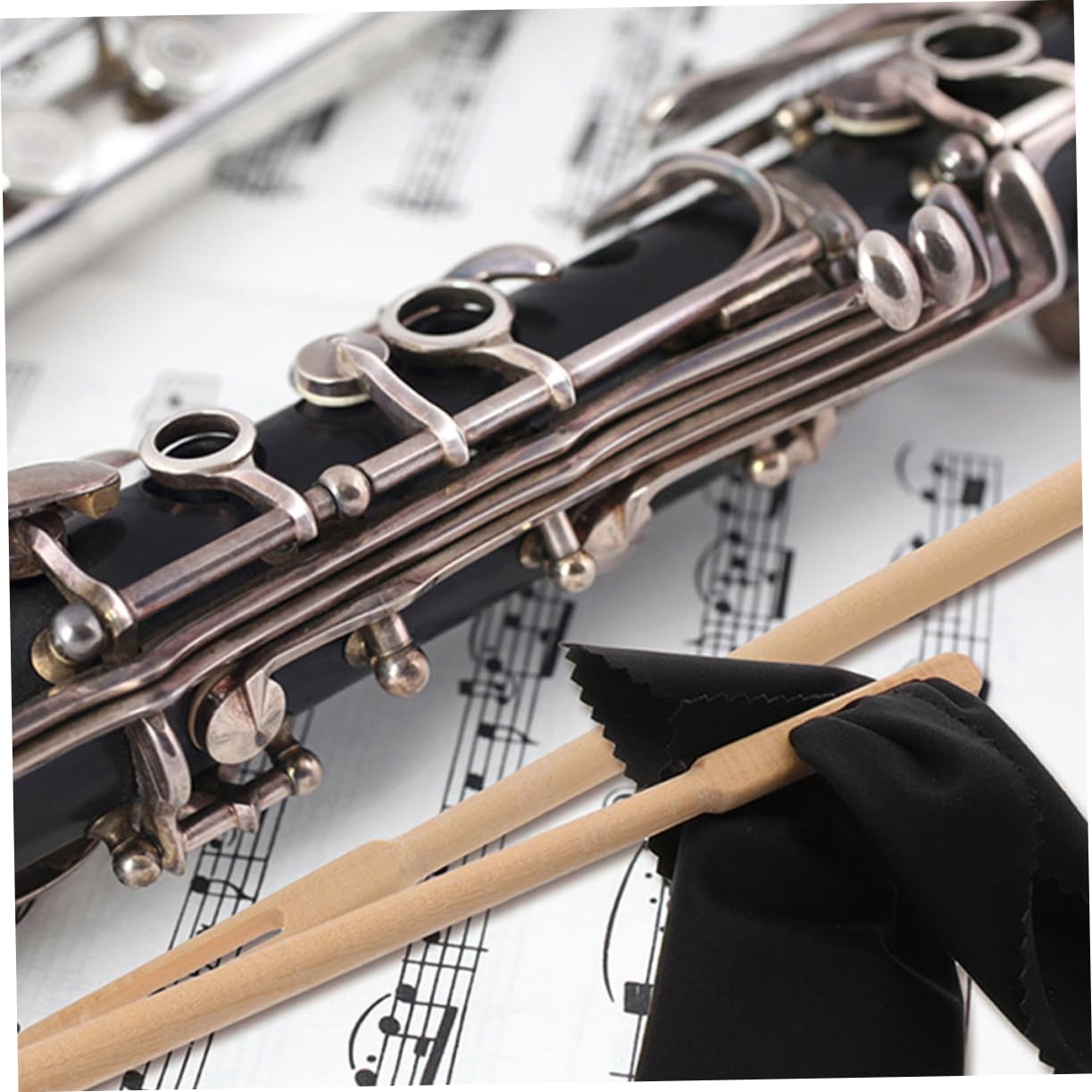 ERINGOGO 1 Set Flute Cleaning Kit Includes Flute Cleaning Cloth and for Music Instrument Care Present for for Birthdays and Holidays