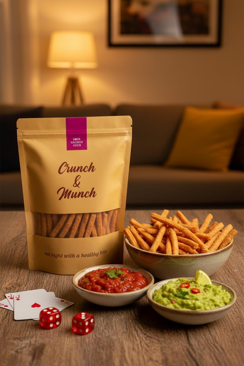 CRUNCH & MUNCH Soya Nachos Stick Healthy Breakfast Diet Food | High Fibre, Best for Weight Loss (150g)-image-13