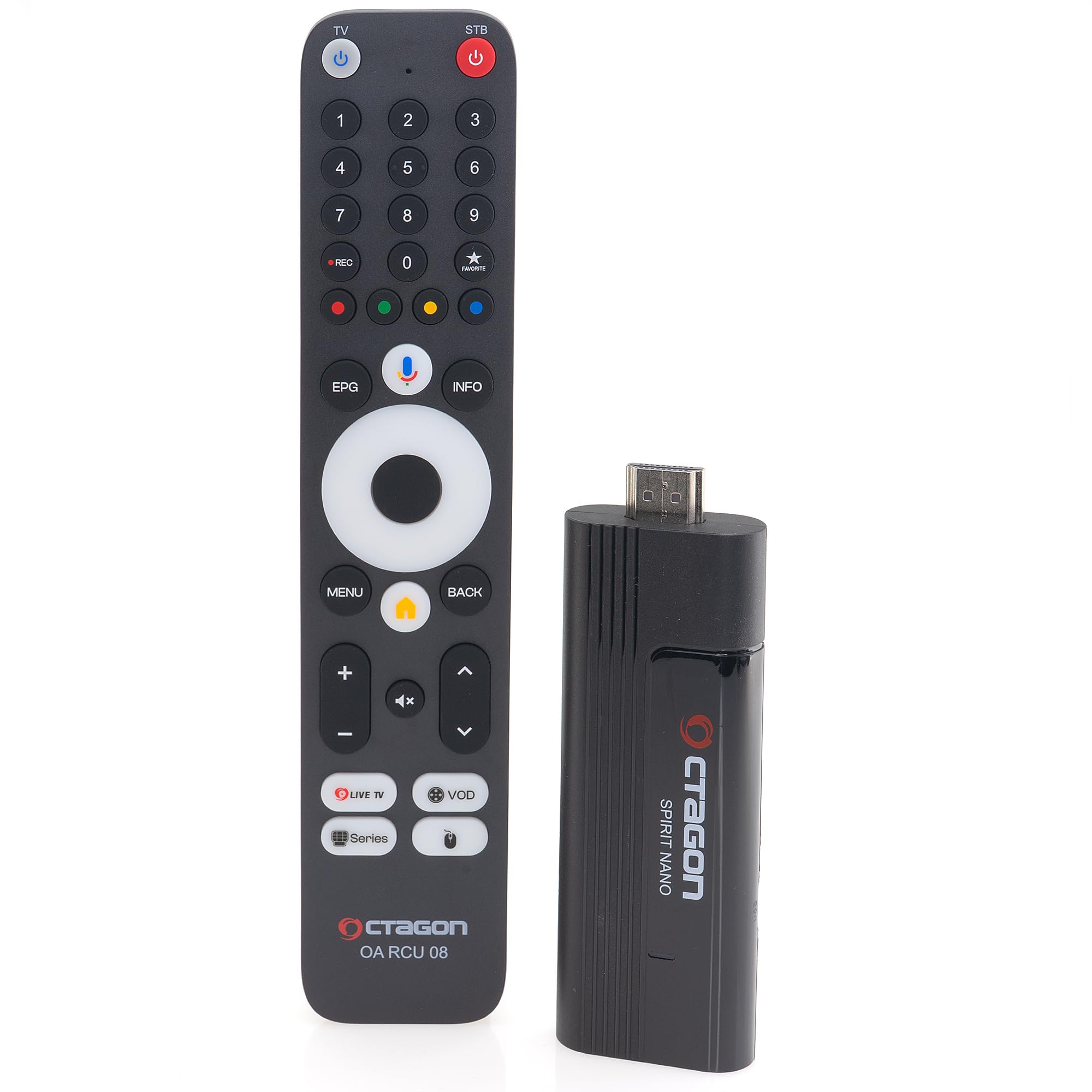 OCTAGON Spirit Nano 4K UHD Android TV Stick, 5G WiFi WiFi Bluetooth, 32GB Flash & 2GB DDR RAM, HDR10+, Bluetooth 5.1