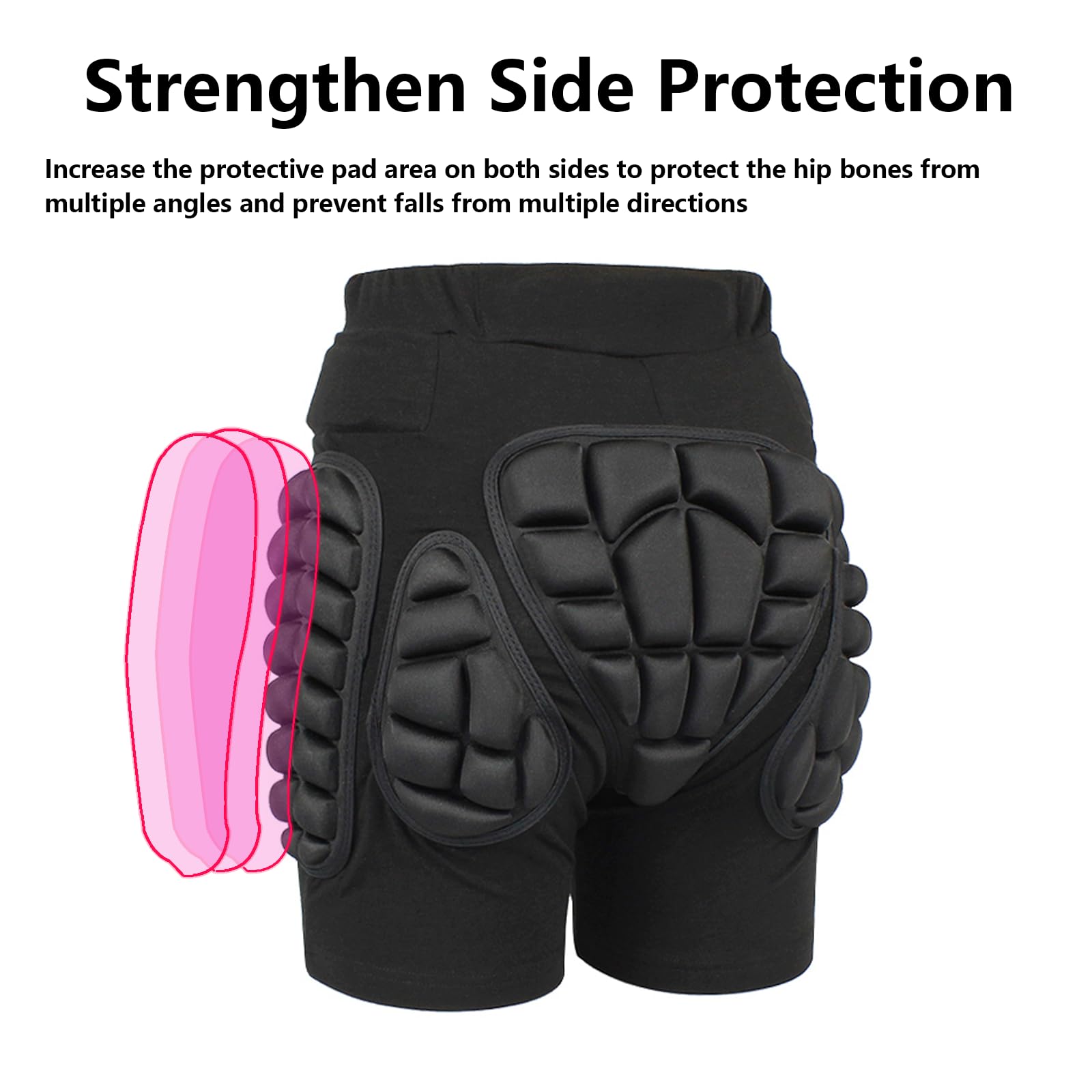 Protezione 3D Hip Butt EVA Imbottito Pantaloni Corti Protezione Gear Guard Impact Pad Sci Pattinaggio su ghiaccio Snowboard Nero