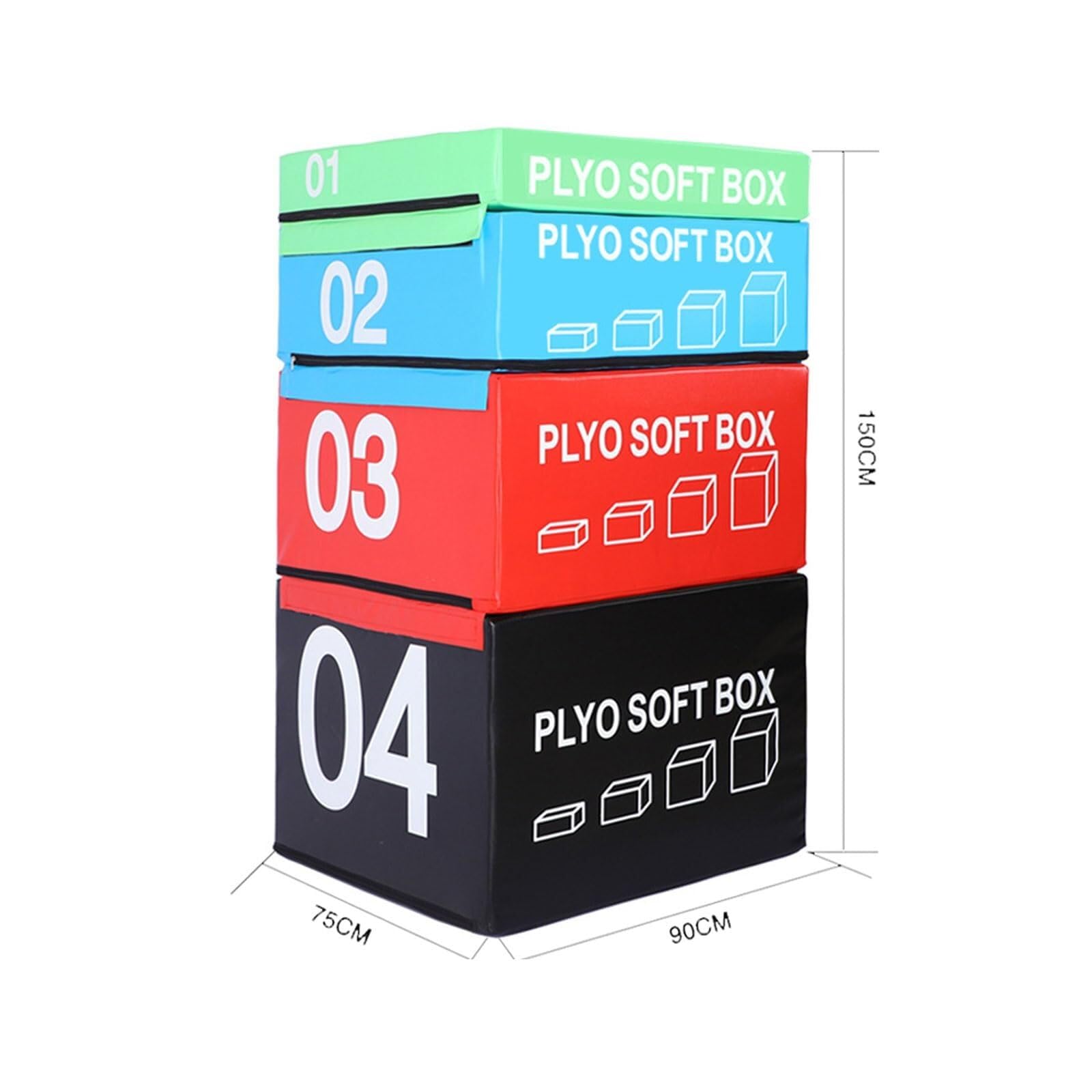 LICOME Foam Reinforced Box Stackable Soft Plywood Box, Anti-Skid Safety Used for Jumping, Strength Training and Physical Training, Suitable for Home Gym Box(90 * 75 * 150cm)