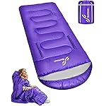 Sportneer 0 Degree Wearable Sleeping Bag for Adults & Kids - Walkable with Arm Zippers, Waterproof & Warm to 32F, Compact for Camping, Stadiums, Travel, Backpacking & Car Use