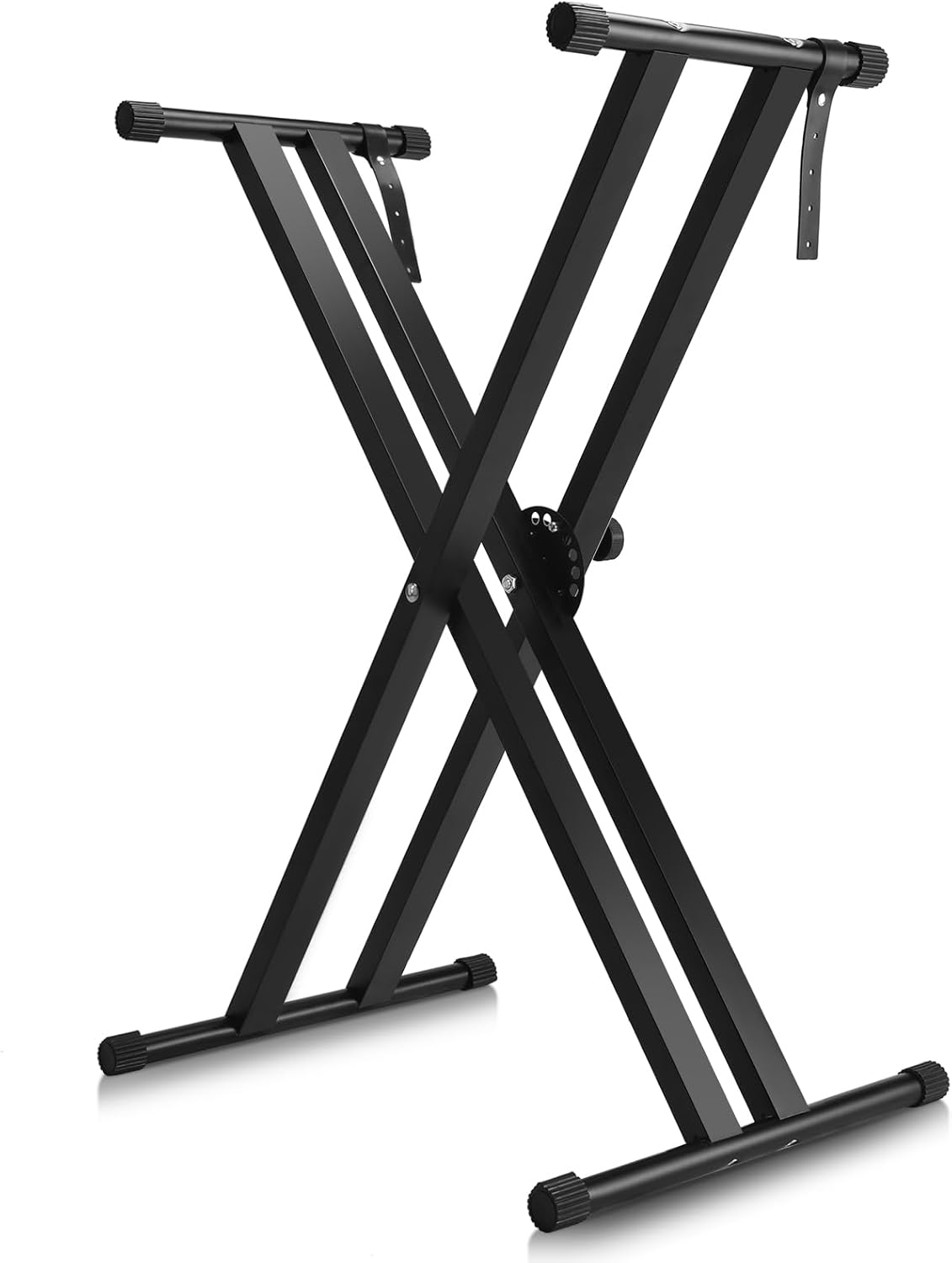 Minewill Double-X Piano Keyboard Stand- Heavy Duty,7-Level Adjustable Height,Portable & Anti-Slip for 61/76/88 Key,Black