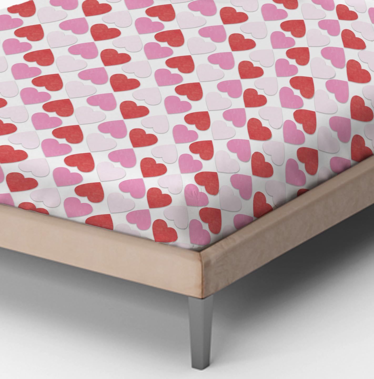hermet Peanuts, Set Lenzuolo Letto Singolo, Completo Letto Singolo, Lenzuolo Sopra, Lenzuolo Con Angoli, Federa, Cuori, 100% Cotone, Prodotto Ufficiale