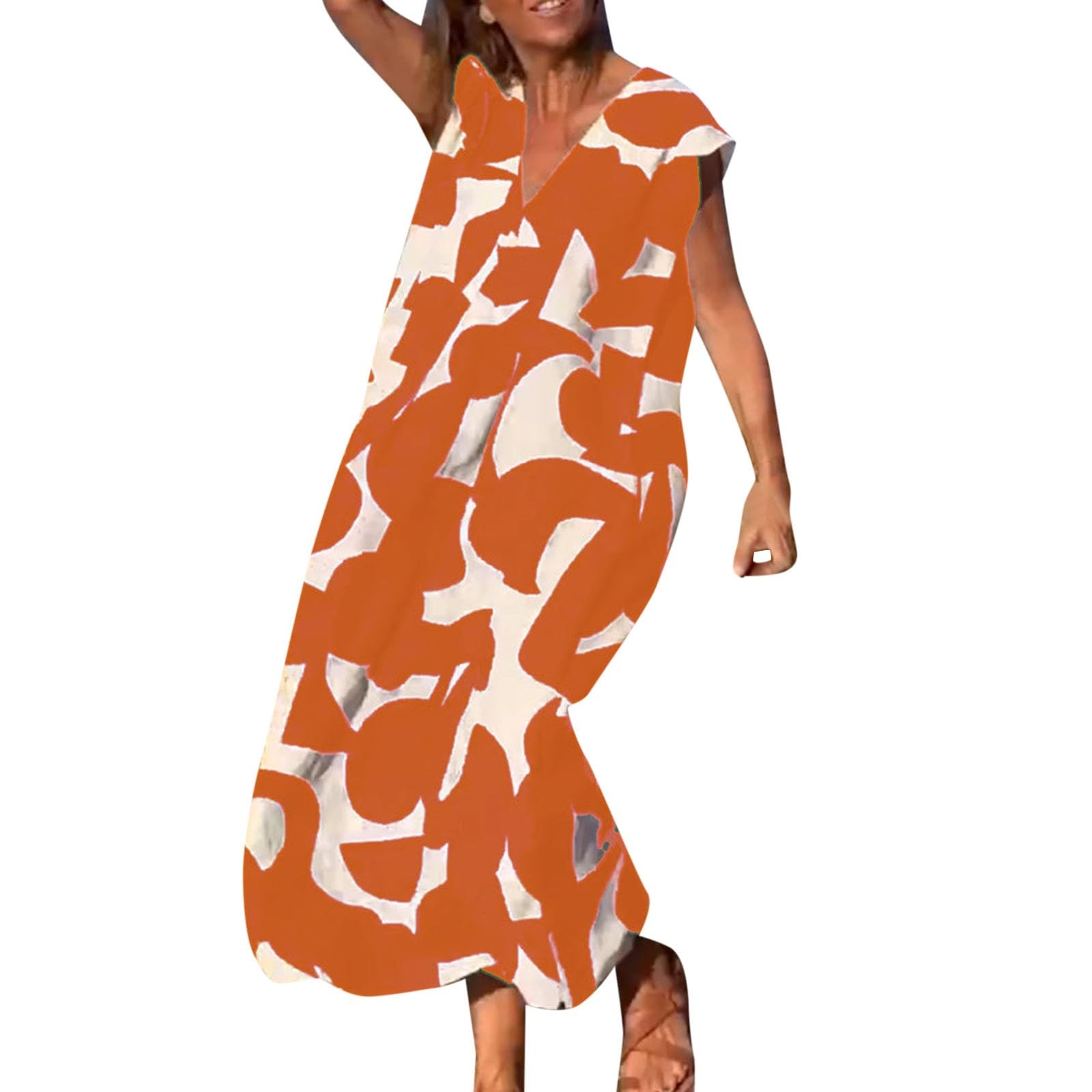 Generic Vestidos Verano Mujer 2024 Largos Vestido Verano Largo Informal Vestido De Verano con Manga Vestido Largo Negro Verano Vestidos Cortos Casuales # Vestidos De Fiesta Mujer para Boda