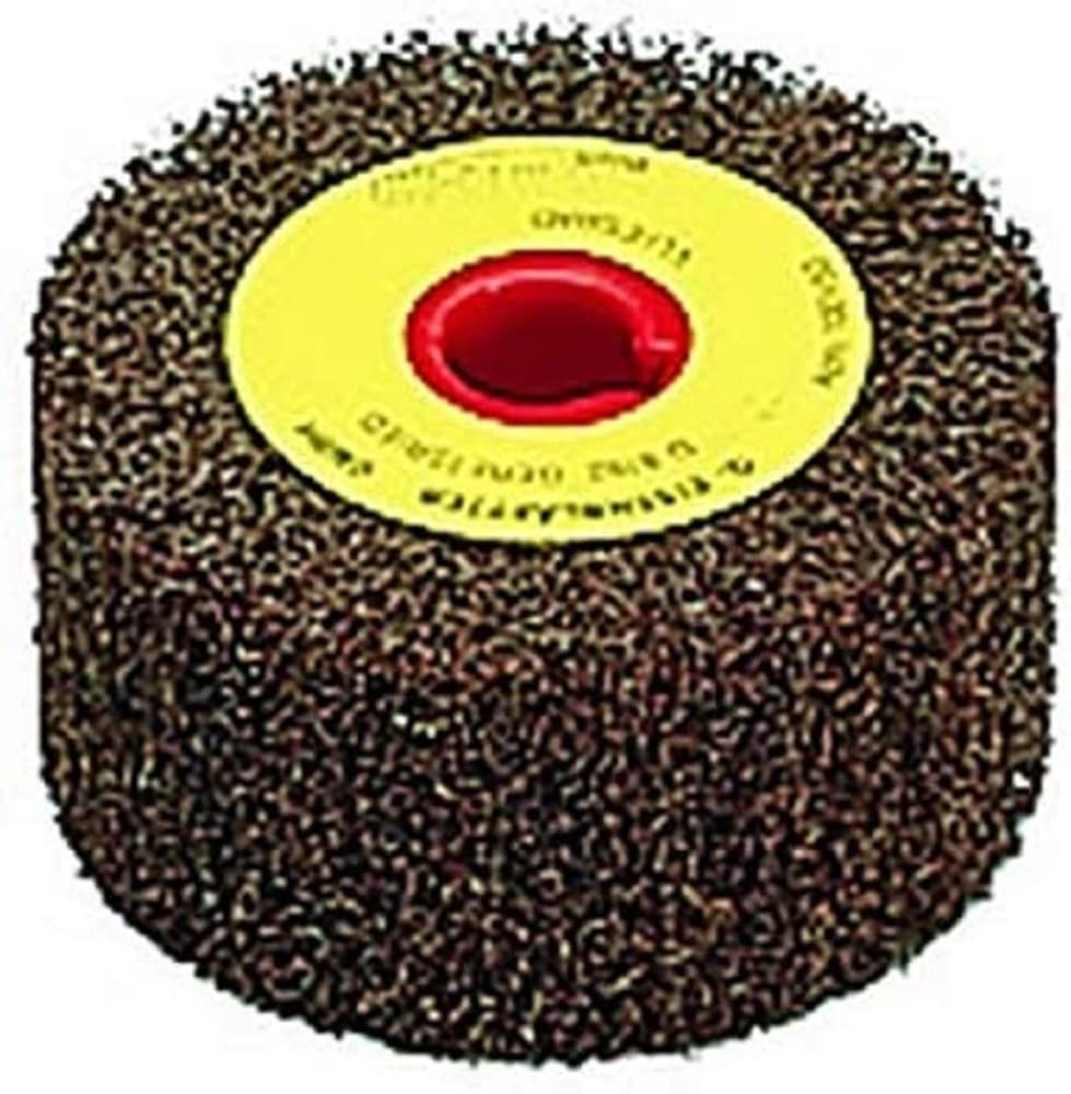 Flex Schleif-Vlies (100 Ø x 100, Korn A 80 coarse, Vlieswalze aus Nylongewebe, mit Keilnut, für Edelstahl/Kupfer/Alu/Messing/Kunststoff + Holz, Schleifband, Schleifwerkzeug) 256.973
