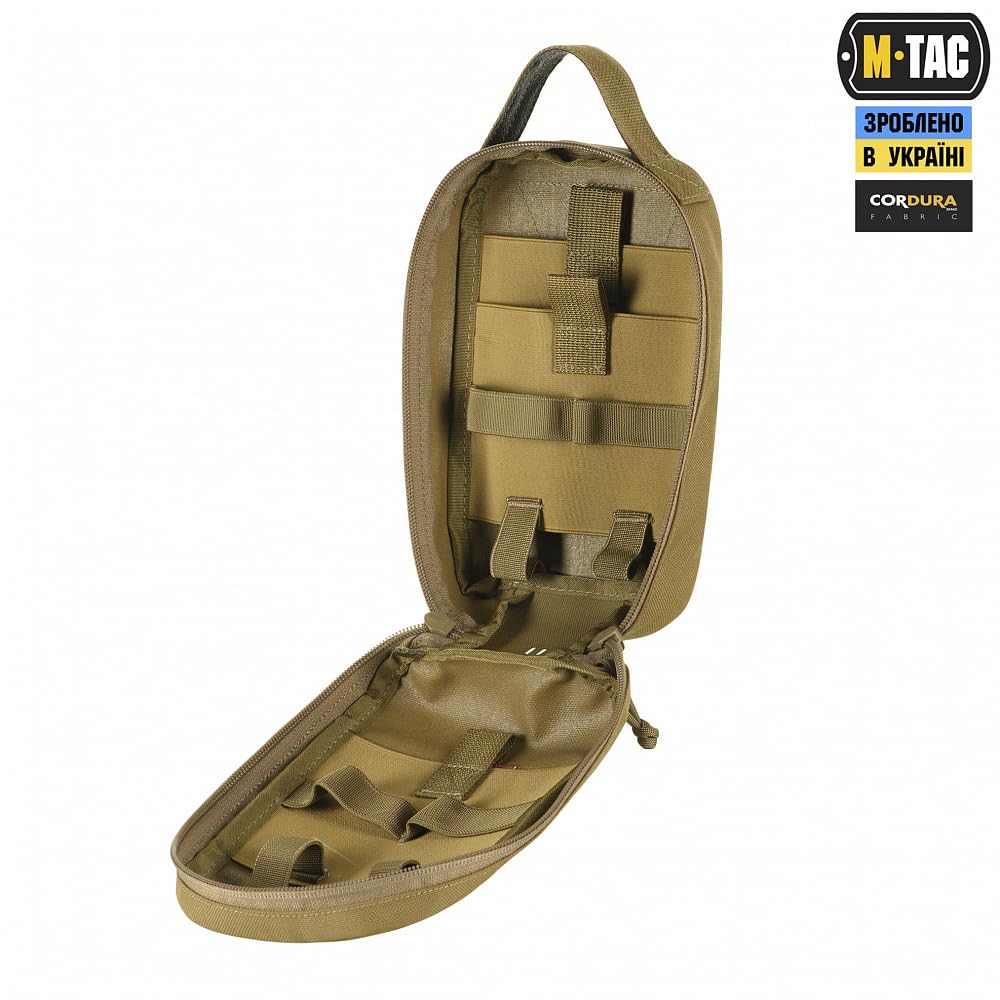 M-Tac Bolsa de primeros auxilios – Táctico Militar Molle Sistema Cordura 1000D, Marrón, 21 cm x 14 cm x 9 cm