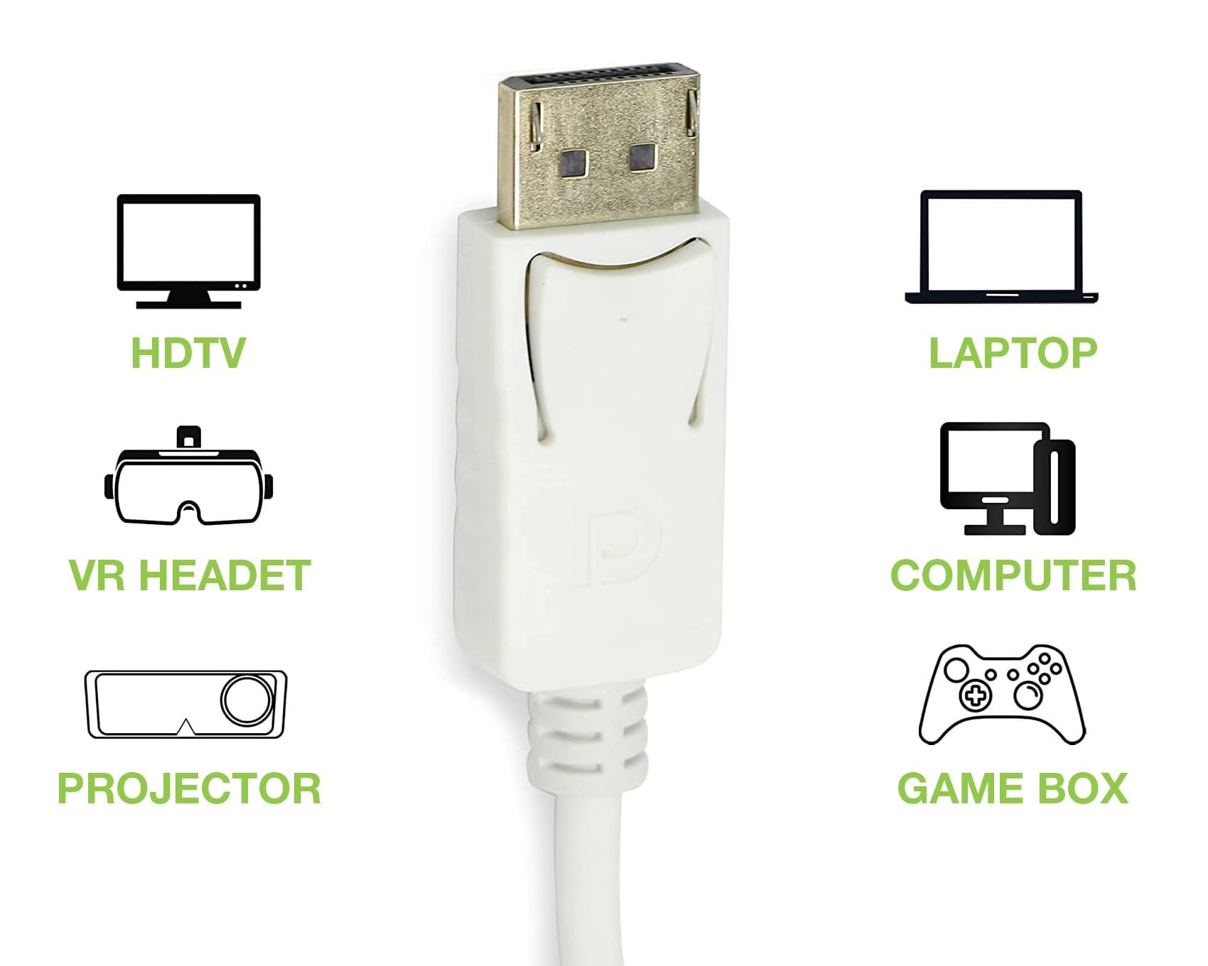 Techly 0.15m DisplayPort 1.2 - HDMI M/F 0,15 m Blanco - Adaptadores de cable de vídeo (0,15 m, DisplayPort, HDMI, Macho, Hembra, Blanco)