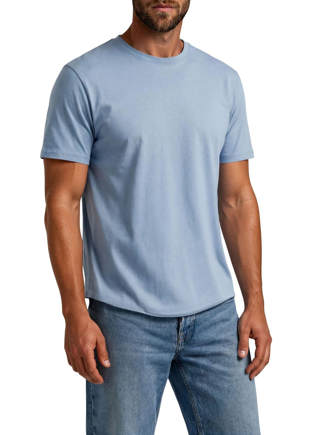 Only & Sons ONSJEFF Longy T-shirt męski, regularny krój, zestaw 5 sztuk, długi krój, okrągły dekolt, krótki rękaw, na lato, czarny, biały, niebieski, beżowy, szary, zielony, S M L XL XXL 3XL