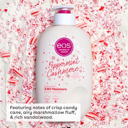 Image of eos Shea Better Holiday Body Lotion, Peppermint Cashmere, Limited Edition Skin Care, 24-Hour Moisture, Body Lotion for Women, Vegan, 16 fl oz