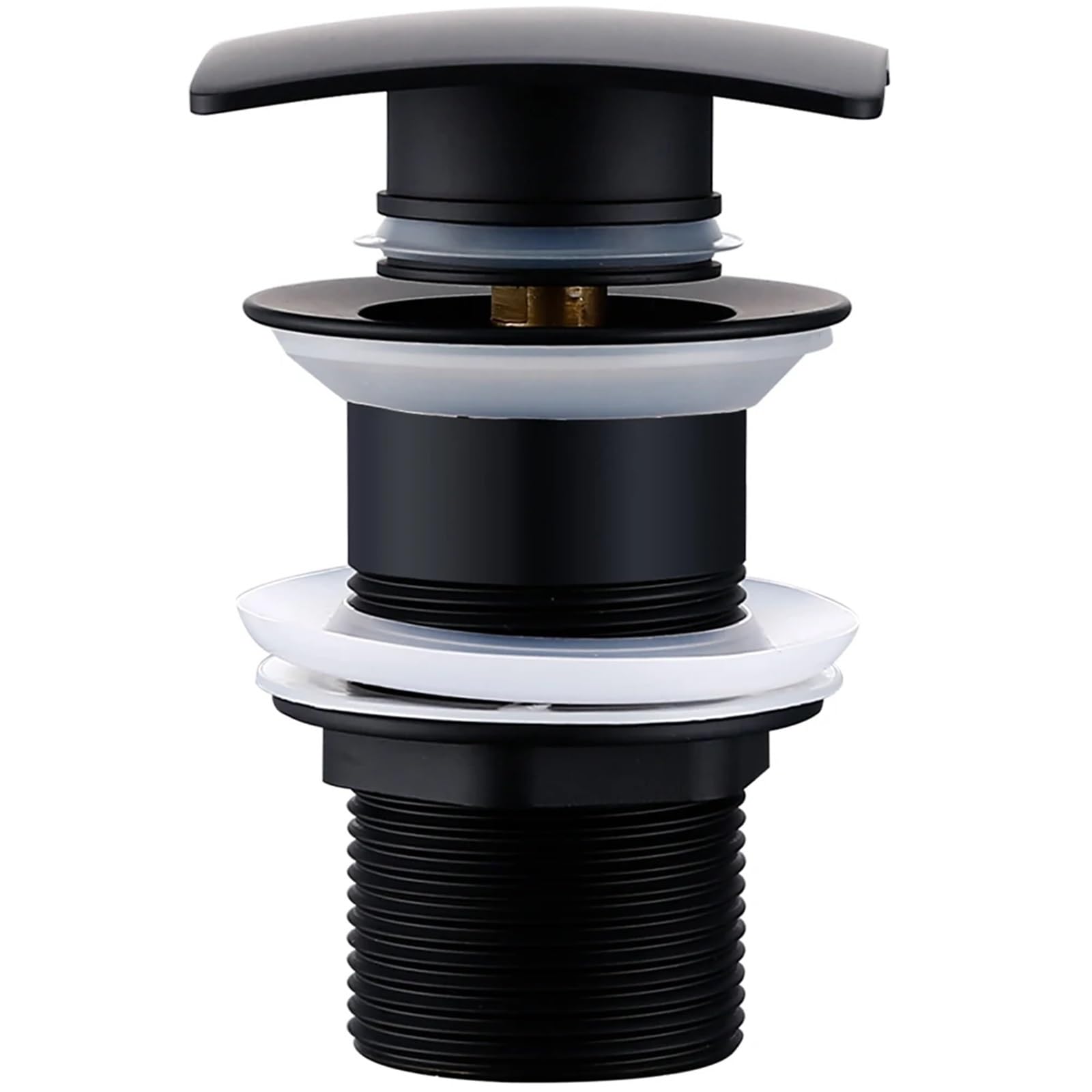 1pcs Polished Gold Black Brass Pop Up Button Square Hole Bathroom Basin Sink Drainer
