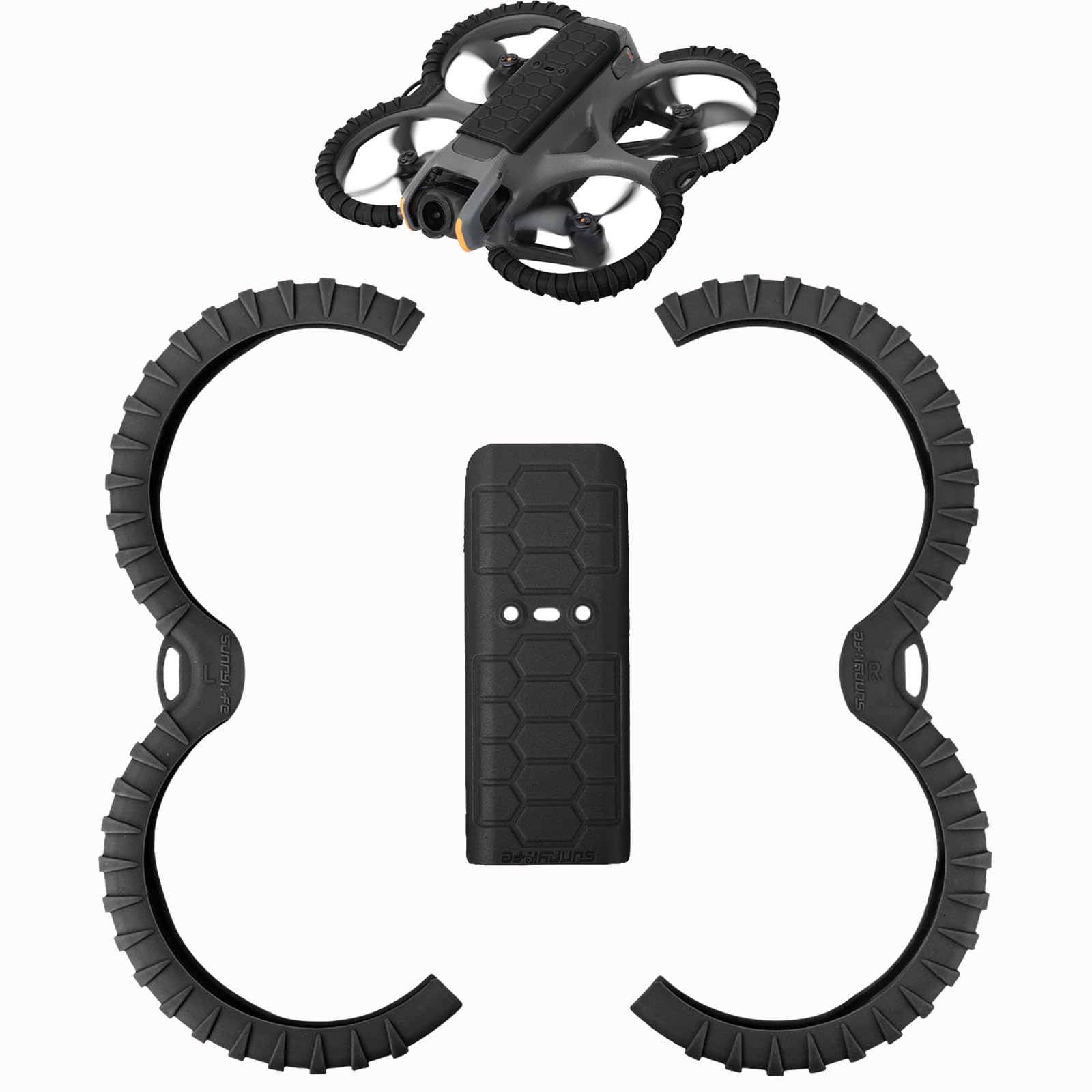 DJI Avata 2 TPU Propeller Guard Anelli di Protezione Paraurti Posteriore Nero Set