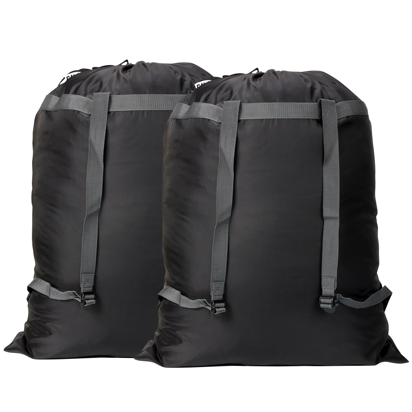 Paquete de 2 mochilas de lavandería de 27 x 34 pulgadas, resistente con correas de hombro, cierre de cordón, mochila plegable resistente para la universidad, viajes, lavandería, apartamento