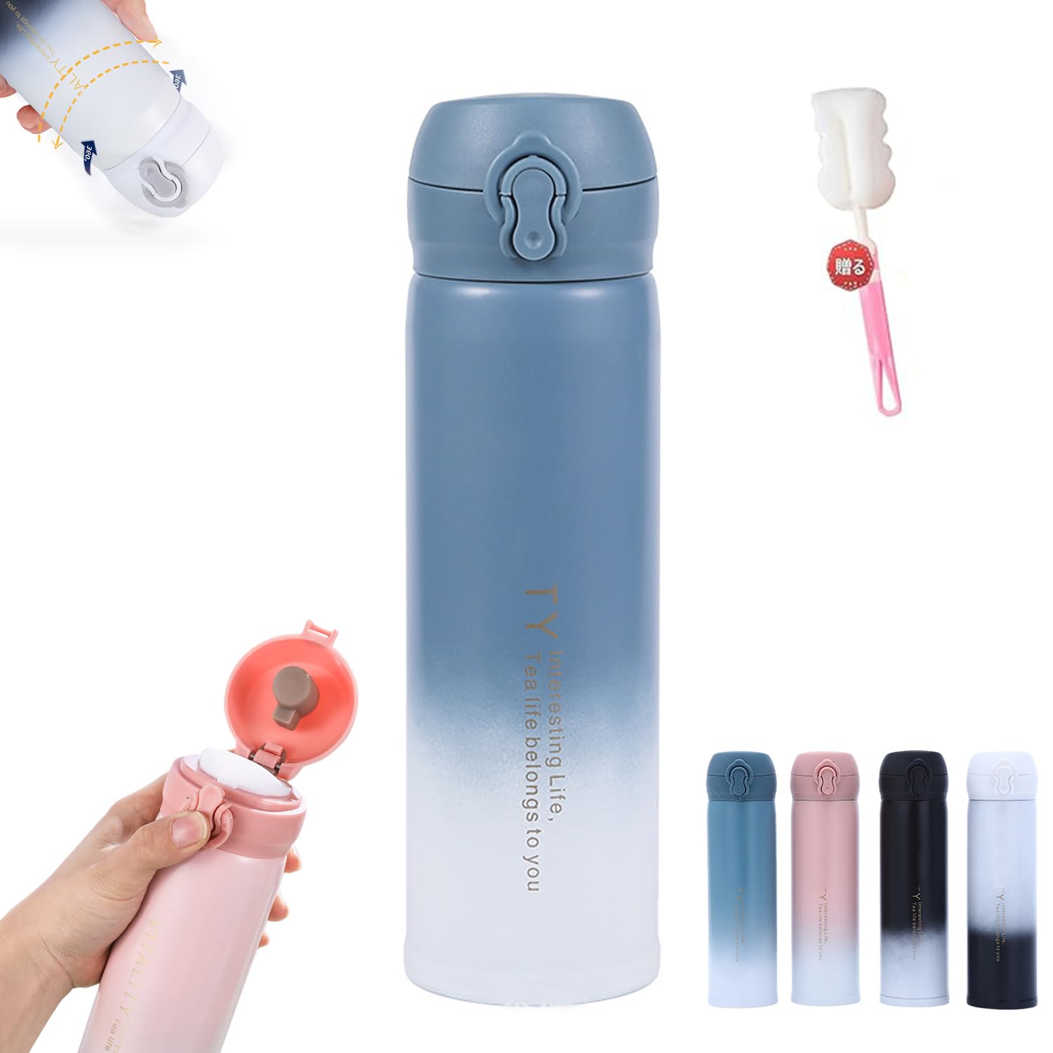 500ml ワンタッチオープン 水筒*11 Amazon | 水筒 真空断熱 保温 保冷 500ml 直飲み 保温ボトル