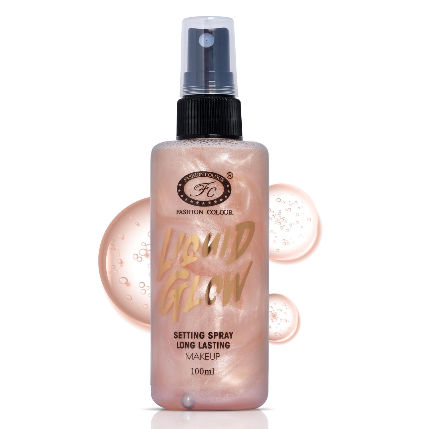 Fashion Colour Liquid Glow Setting Spray For Makeup Long Lasting (100ml) | Golden
