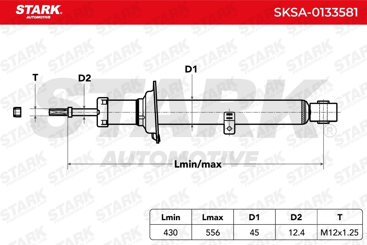 STARK SKSA-0133581 Amortyzator przód prawo Kompatybilny z LEXUS IS C GSE2 IS II GSE2, ALE2, USE2 IS III GSE3, AVE3
