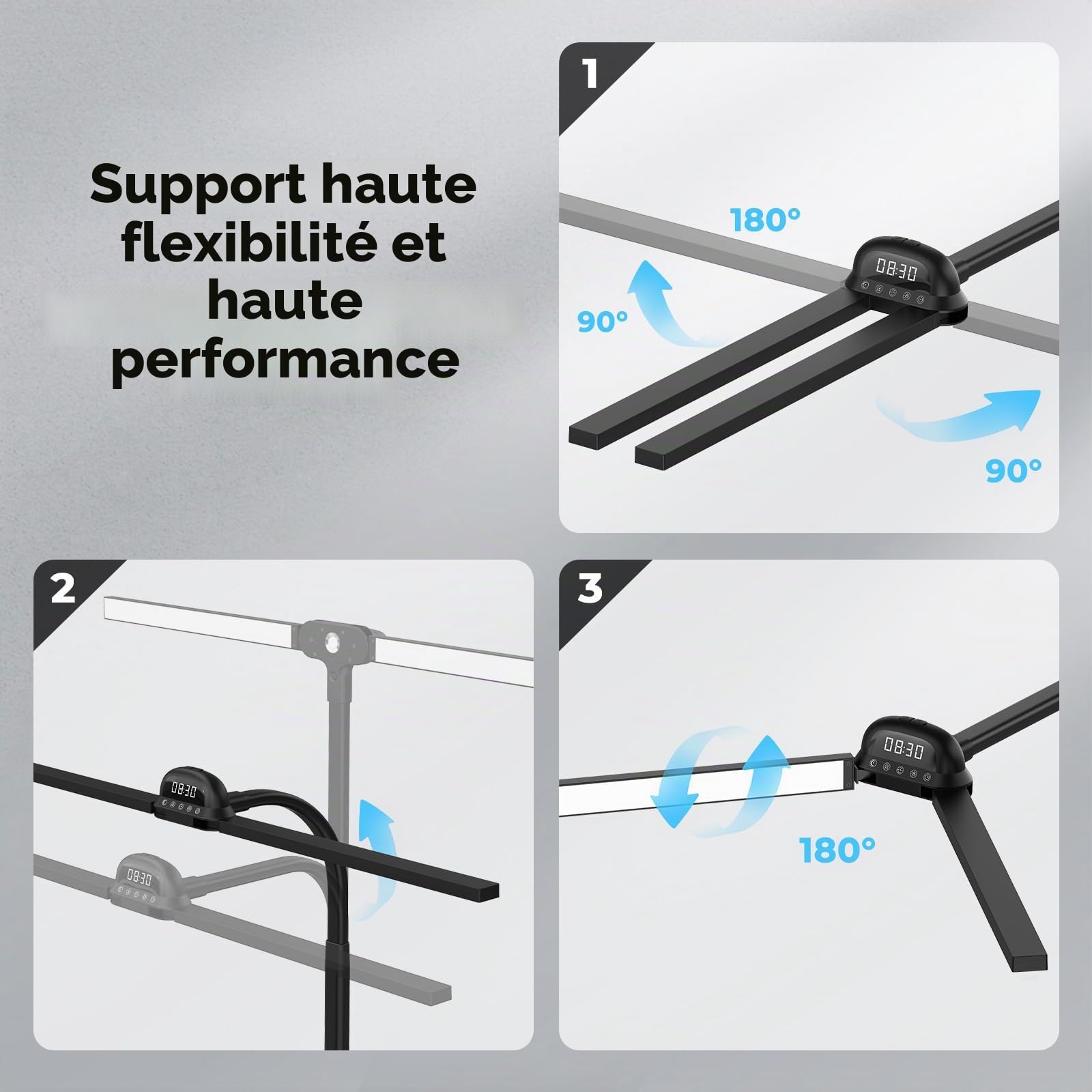 Lampe de Bureau LED et Télécommande, 24 W 90 cm, CRI 95,Lampe de Moniteur à Intensité Variable, Lampe Lumière du Jour Pour les Travailleurs de Bureau