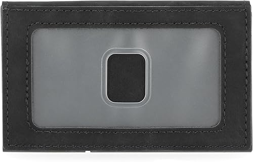 Miniatura 2 de Steve Madden Cartera minimalista para hombre con tarjetero desplegable y ventana de identificación, negro, 2.5 x .5 x 4 pulgadas, Negro -, Cartera