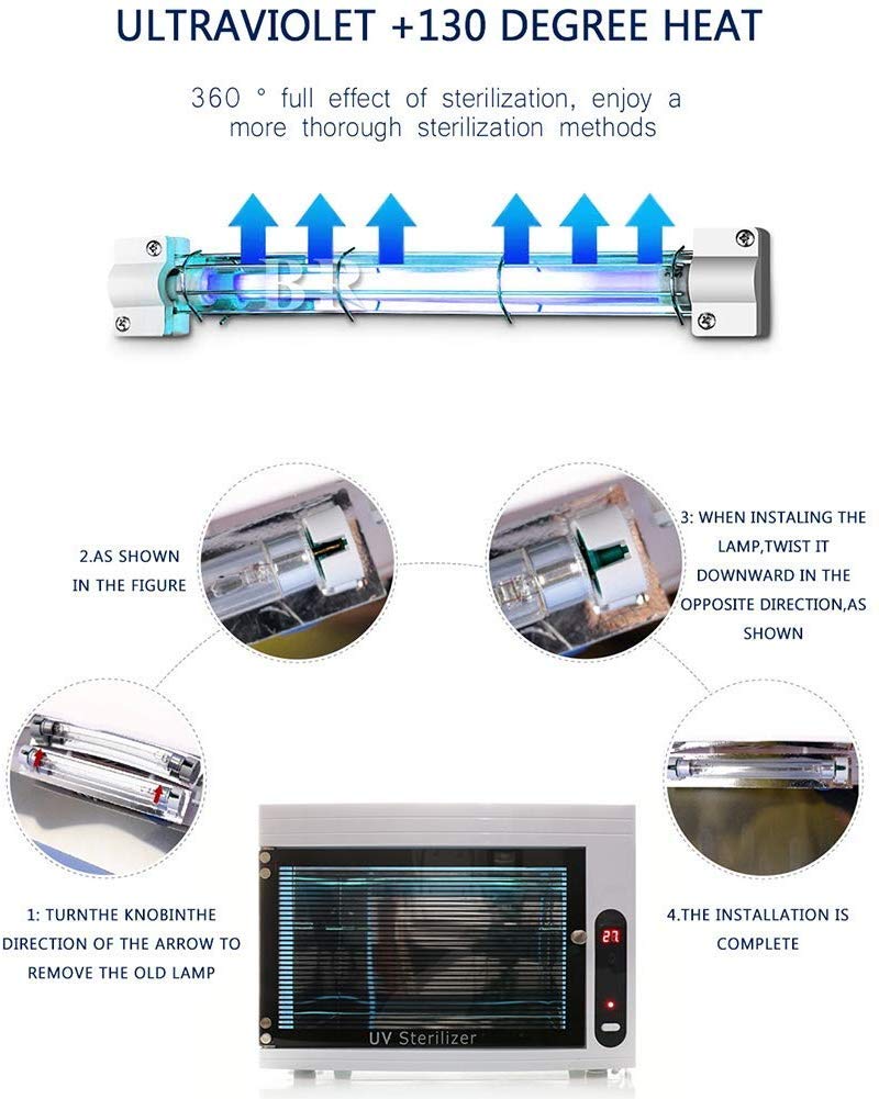 8L Uñas Herramienta Esterilizador Gabinete UV Lámpara con Minutero Esterilización Manicura Uña Herramientas Facial Piel Belleza Salón Tatuaje Desinfección Equipo