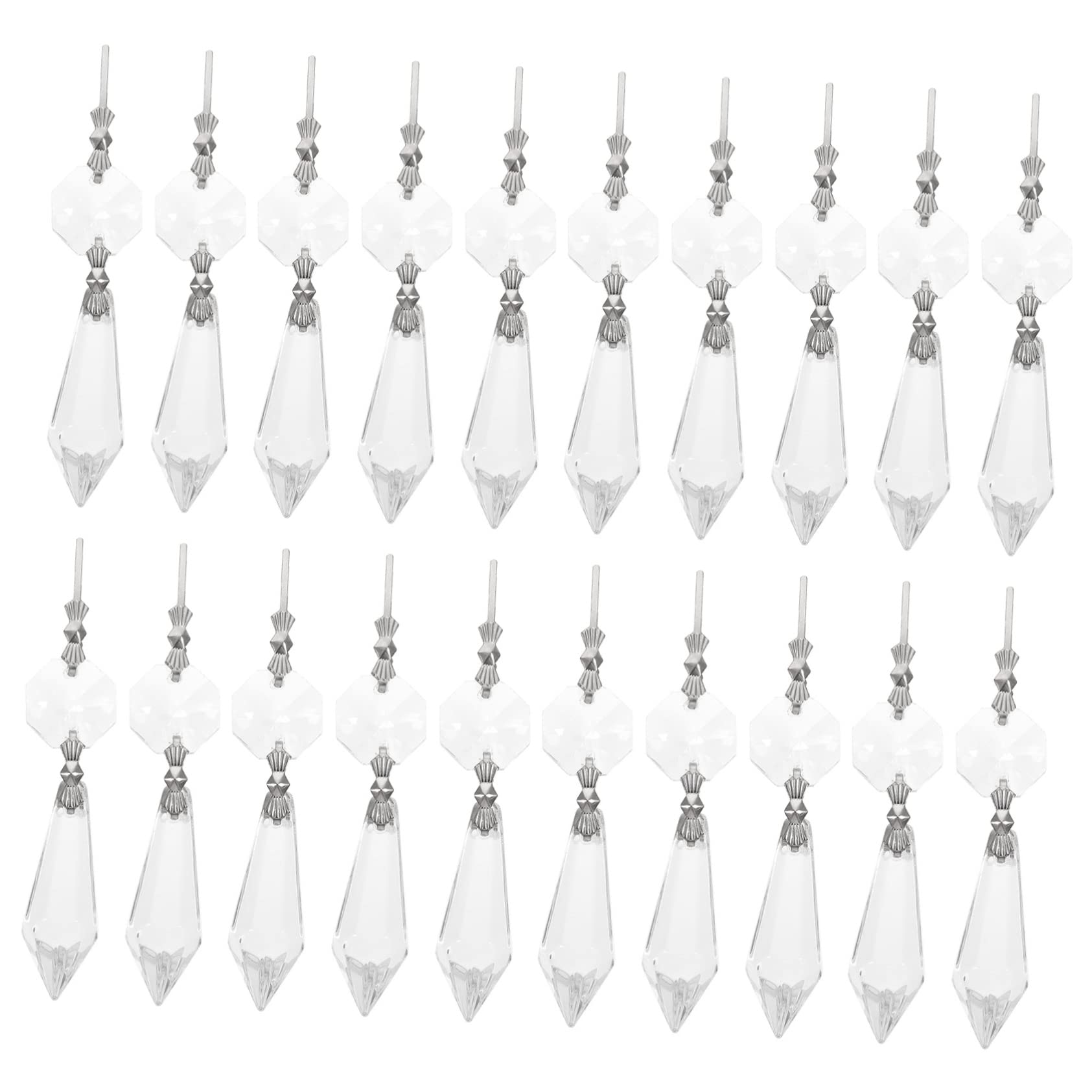 VINTORKY 20pcs Chandelier Crystal Replacement Parts Icicles Decorations Easy Install for Candle Chandelier