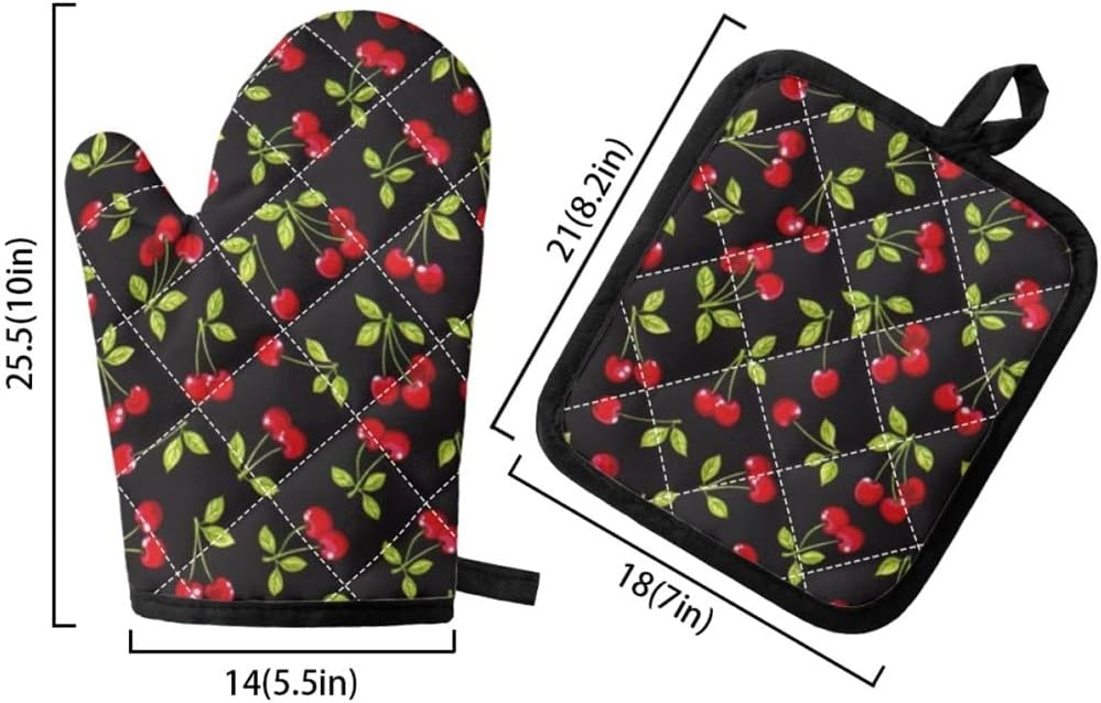 Kitchen Insulation Mat Anti-scalding Oven Gloves Pot Rack Set Cute