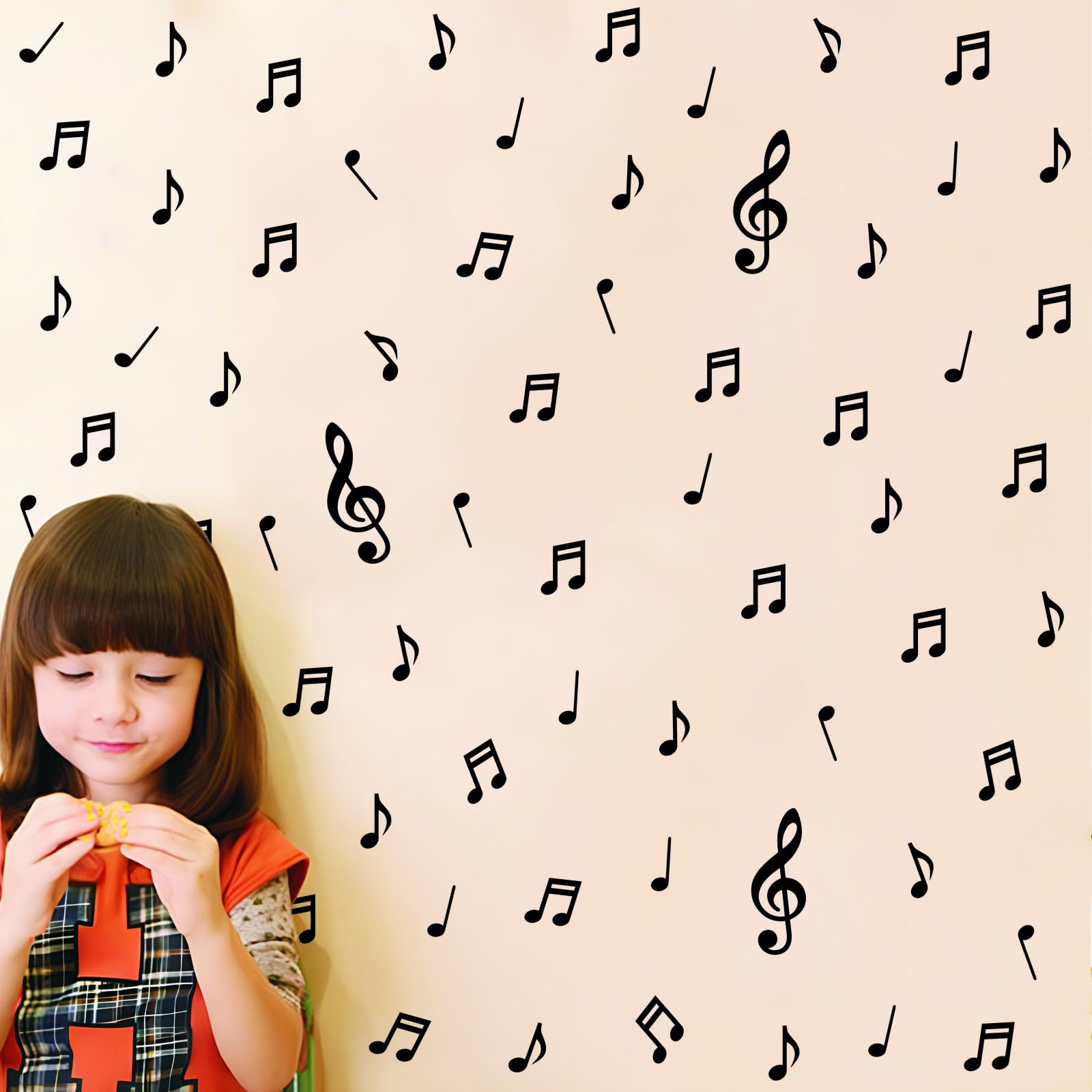 Kasubeso Music Notes Wall Decals, Music Themed Wall Stickers, Peel and Stick Removable DIY Music Notes Party Wall Decorations for Classroom Living Room Music Room Window Music Studio Decor