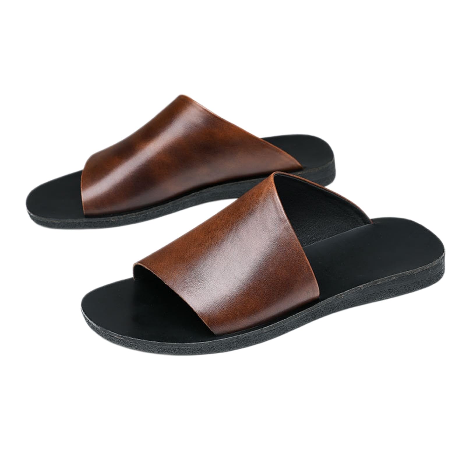 Pantofole Moda Uomini Vintage Mules, Comodo Scivolo in Pelle su con Semplice Stile Casual