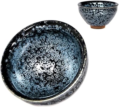Maya Star Traditional Handmade Vintage Tenmoku Teaware Artistic Handle Glazes JianZhan Tea Cup Ceramic Cup Gift 120 mlSky Eye